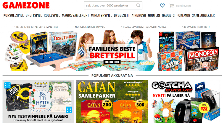 gamezone nettbutikk