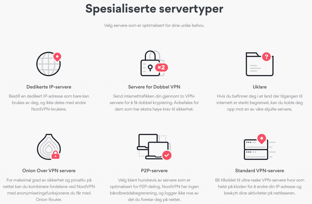nordvpn unike servere