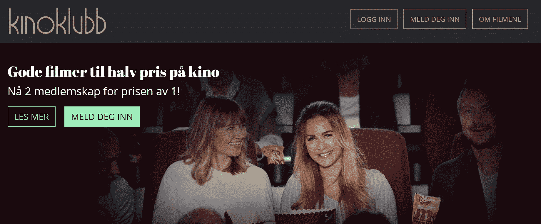 Kinoklubben gir halv pris