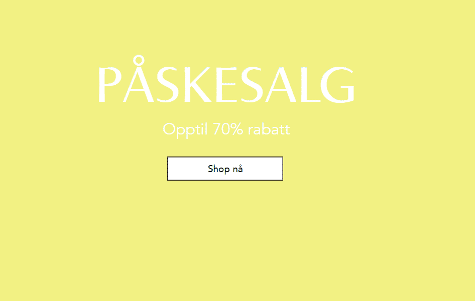 Påskesalg opptil 70% rabatt!