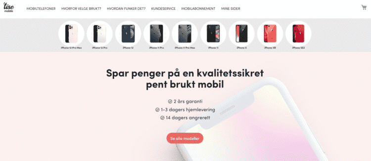 tise mobile nettside