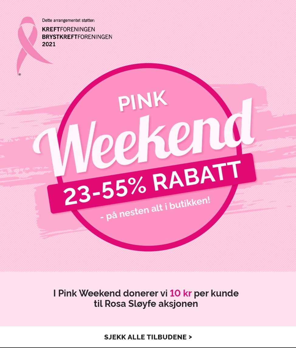 Pink Weekend BliVakker - 23-55% rabatt på nesten alt i butikken!