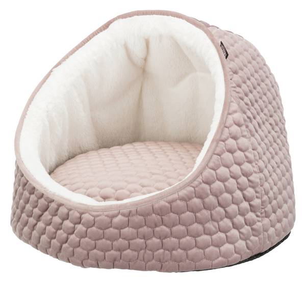 Liten rosa velur katt- og hundehule