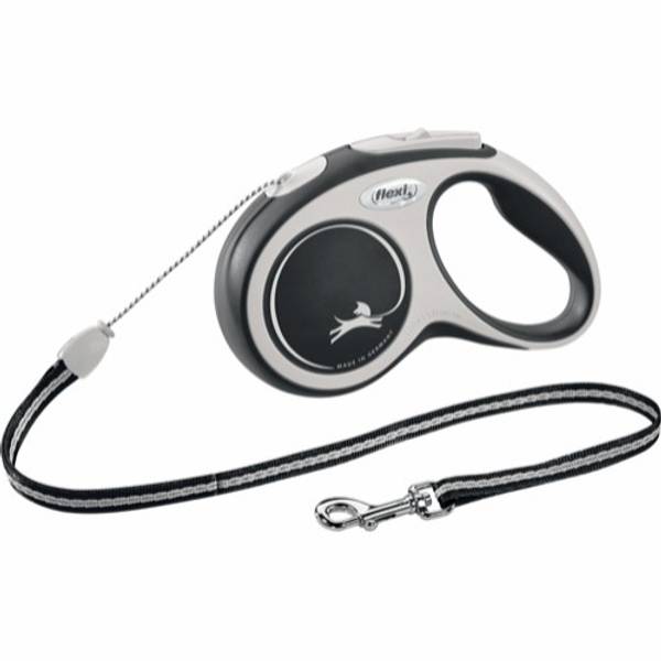 Sort Flexi New Comfort hundebånd (Snor 0-20kg)