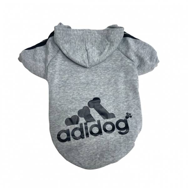 Grå Adidog hundegenser for liten og stor hund