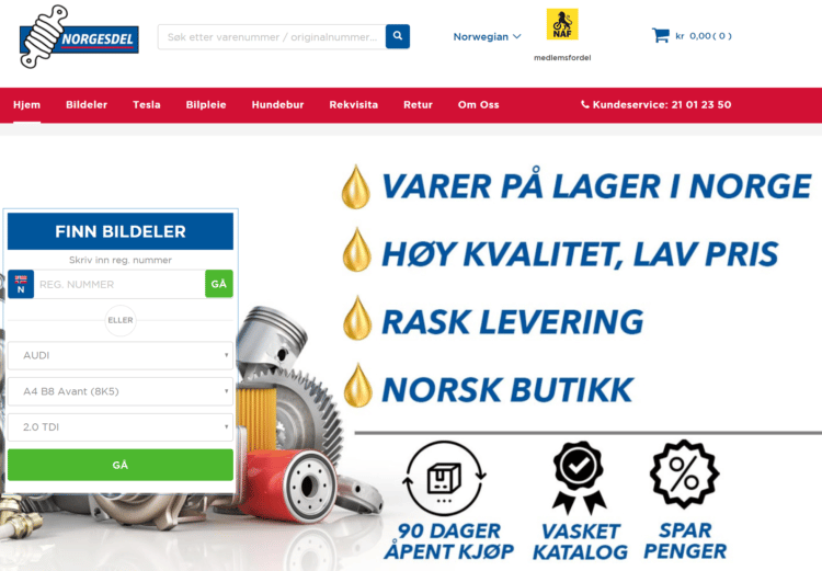 Norgesdel rabattkode på 250 kr på alle ordre over 1000 kr