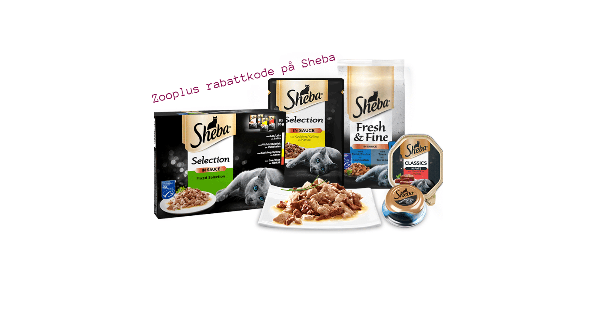 Tilbud på kattemat og snacks fra Sheba på hele 20%