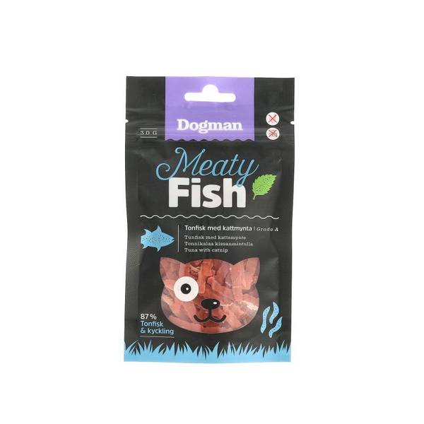 Meaty fish med catnip til pus