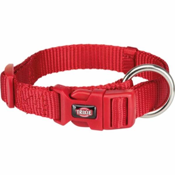 Rødt solid halsbånd str XS-S 22-35 cm