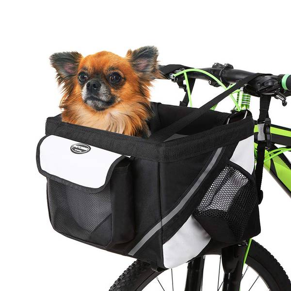 Sort sykkelbag for hund