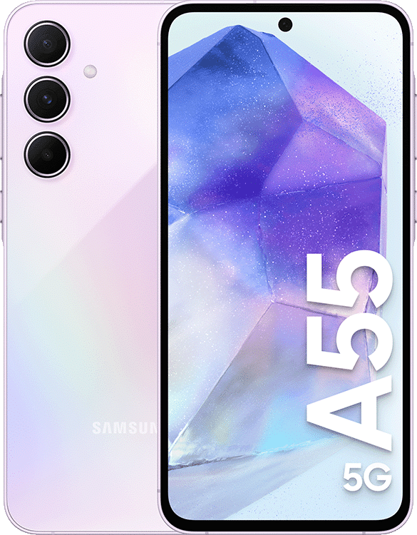 Samsung Galaxy A55 (128 GB) Light Violet (Betal nå - med abonnement)