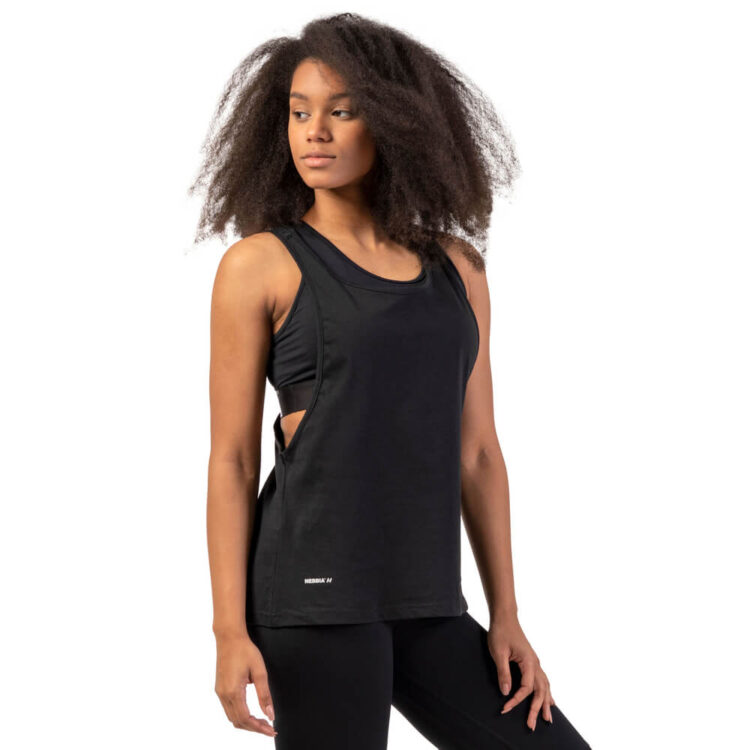S/L Loose Cross Back Tank Top "Feeling Good"