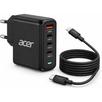 Acer 100W GaN PD Lader, USB-porter: 3C+1A, EU-plugg
