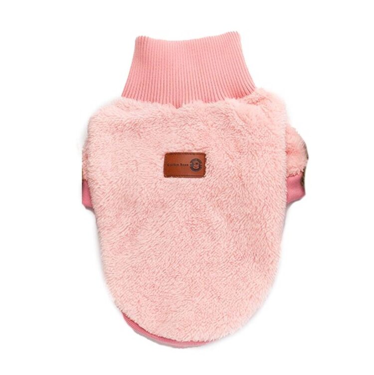 Myk korallfleece hundegenser - rosa (XXL)