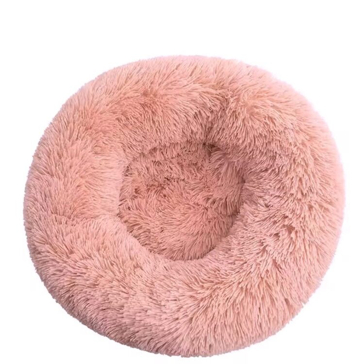 Rosa Donut hundeseng - Fluffy rund hunde - og katteseng
