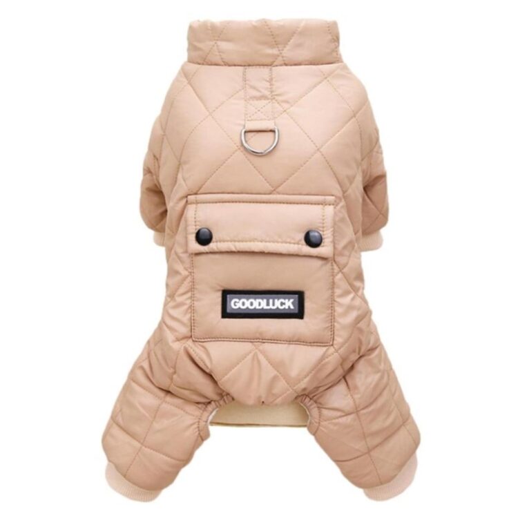 Beige vinterdress til hund (XXL)