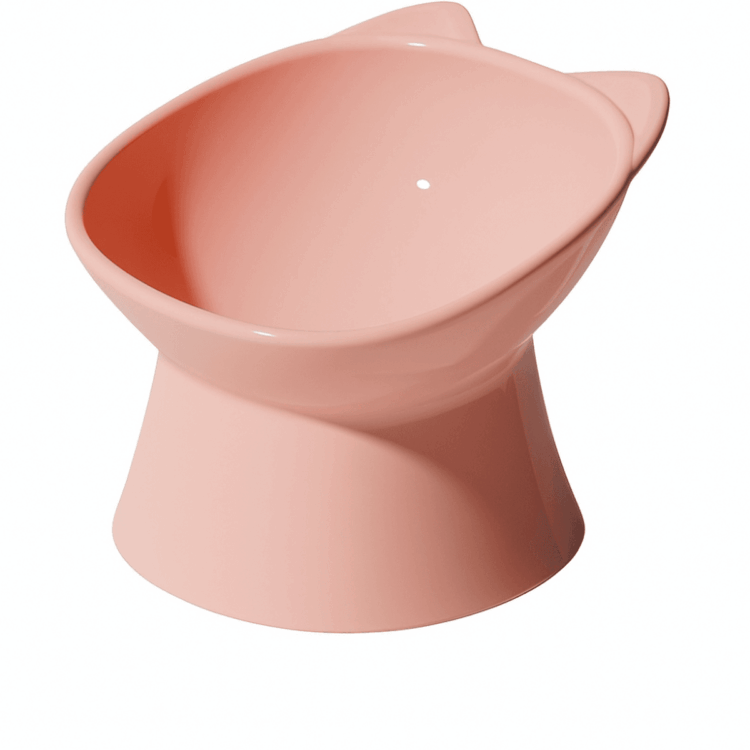 Rosa ergonomisk opphøyet designskål til katt