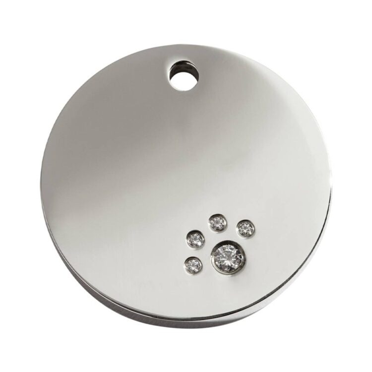ID-brikke med diamant - Rund (M -)