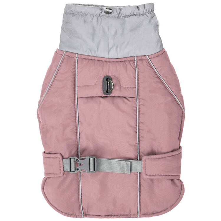 Dempet rosa vannavvisende varmt hundedekken med refleks (3XL)