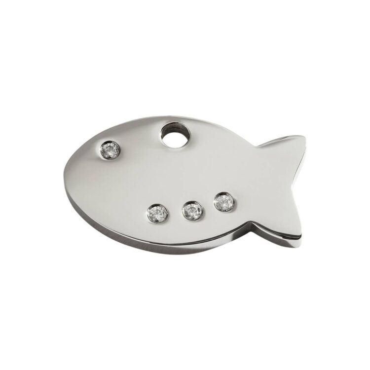 ID-brikke med diamant - Liten fisk (S -)