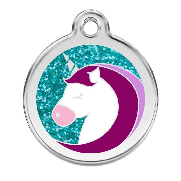 ID-brikke med Glitter - Enhjørning (Medium)