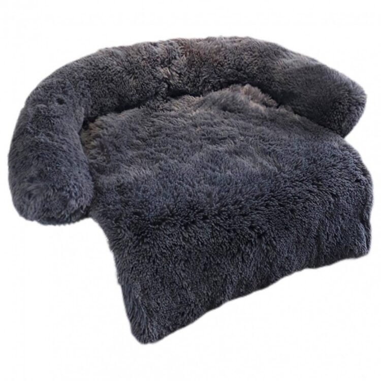 Mørk Grå fluffy hundeseng til sofa