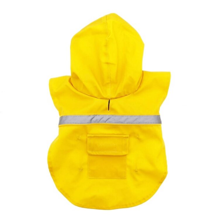 Gult regndekken m/lomme og refleks (rygg: 78 cm) (XXL)