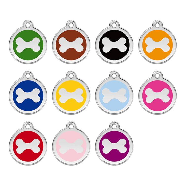 ID-brikke hundebein (Mørk Rosa