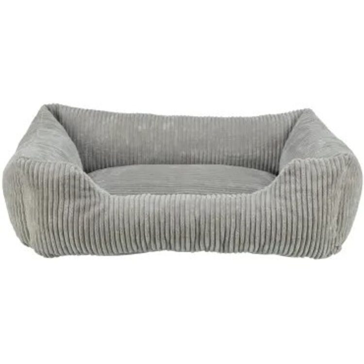 Mellomgrå ortopedisk cord hundeseng (100 cm)