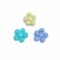 3pk Blomsterstrikker til hund i blågrønne toner
