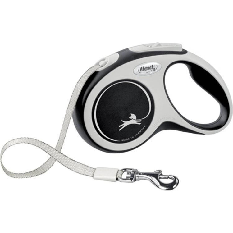 Sort Flexi New Comfort hundebånd (Bånd 0-60kg) (L - 8m)