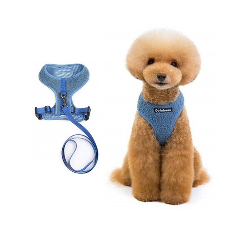Blå Teddy hunde- og kattesele (XL)