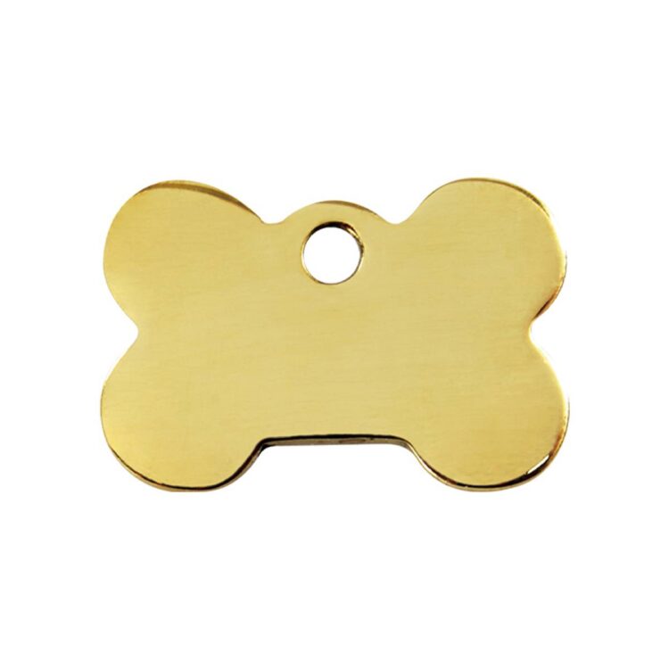 ID-brikke messing gullfarge: Hundebein (M -)