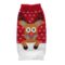 Rød/Hvit julegenser til hund med reinsdyr (XXL)