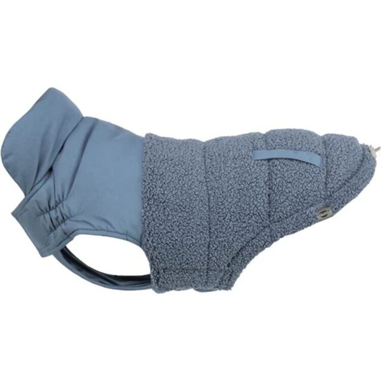Blått teddy vinterdekken til hund (M: 45cm)