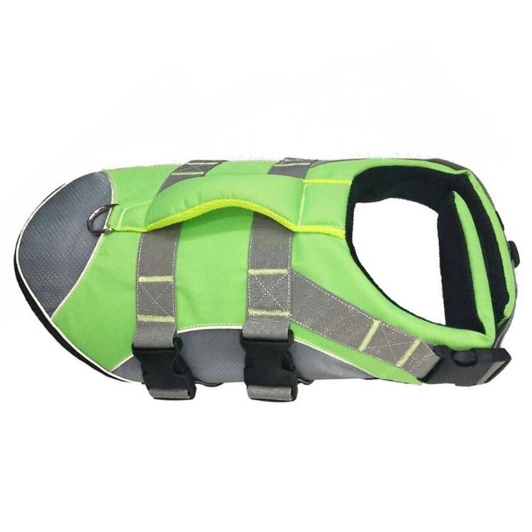 Neongrønn flytevest for hund (XL)