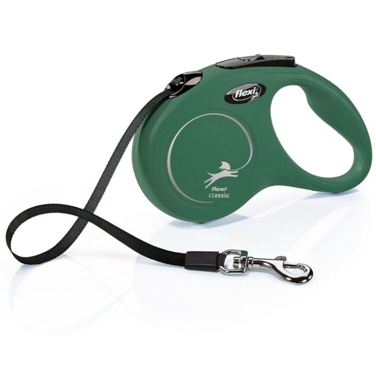 Grønt Flexi New Classic hundebånd (Bånd 0-25kg) (L - 5m)
