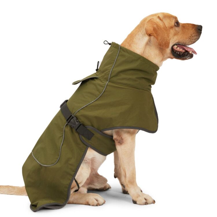 Mørkegrønt vannavvisende hundedekken med fleece (2XL)