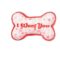Rosa hundebein "I Woof  you" hundeleke
