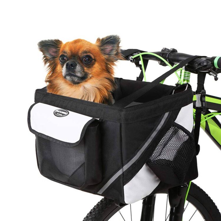 Sort sykkelbag til liten hund