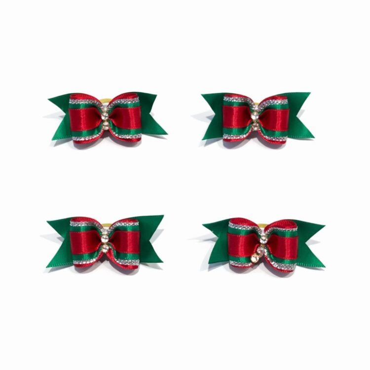 4pk Julesløyfe rød & grønn