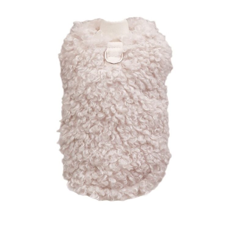 Lys beige fuskepels hundevest (XXL)