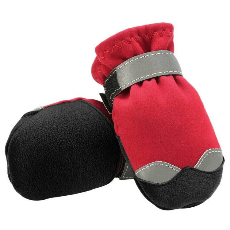 Røde hundesko med refleks 4pk - potesokker (6)