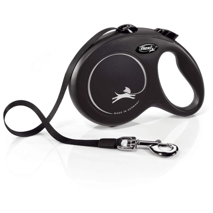 Sort Flexi New Classic hundebånd (Bånd 0-50kg) (L - 8m)
