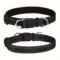 Sort premium polstret halsbånd med refleks og dobbel D-ring (L)