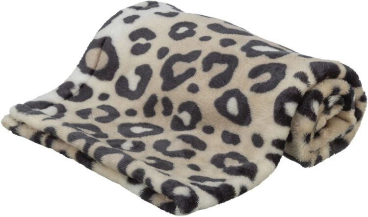 Mykt hundeteppe med leopardmønster 70x50cm