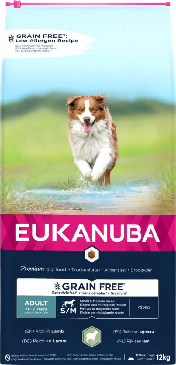 EUKANUBA Adult Small/medium Grainfree lam 12kg