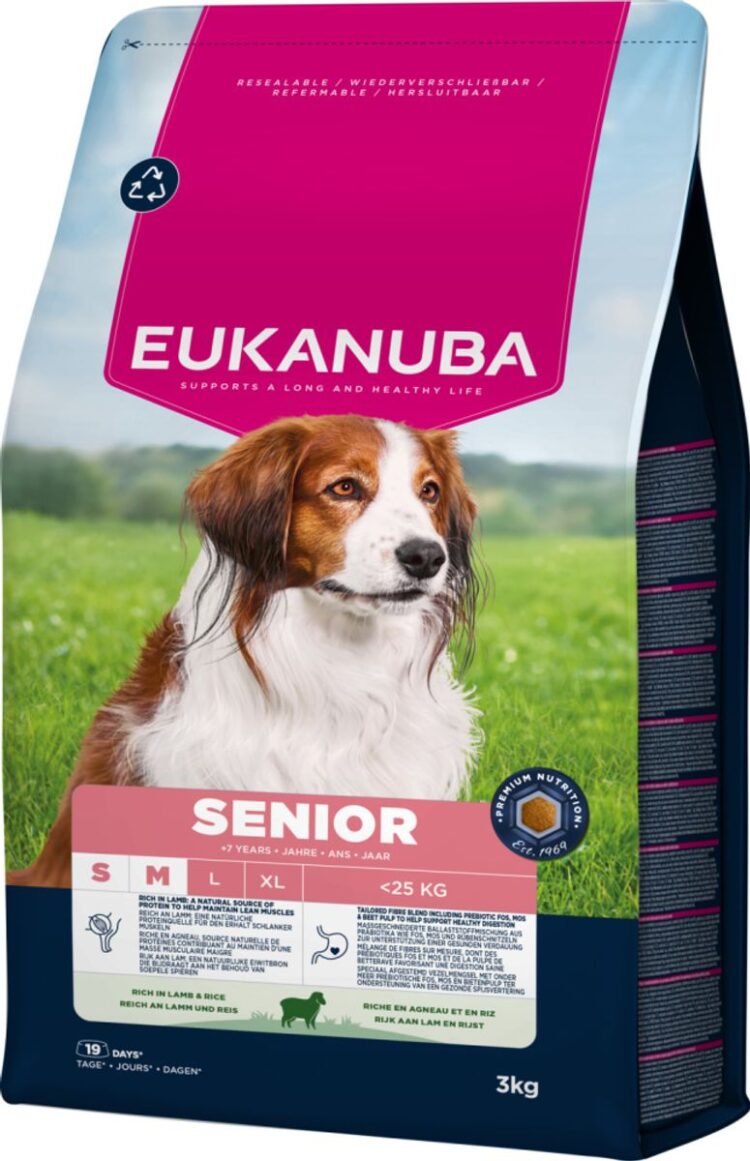 Eukanuba Senior Small/medium Lam og Ris 3kg