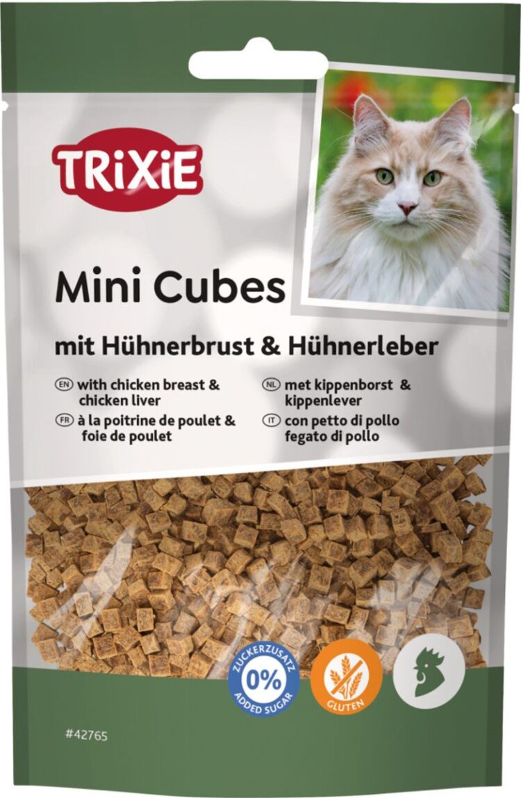 Mini Cubes med kyllingbryst og kyllinglever - godbiter til katt 50g